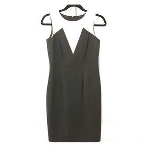 Ann Taylor Gray and White Sheath Dress